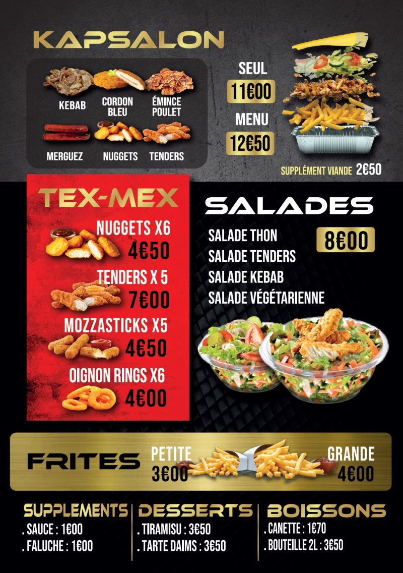 KEBUP Kebab LyslezLannoy Restauration rapide Notre carte
